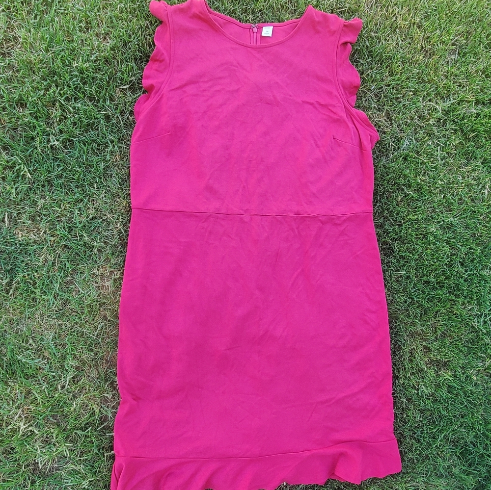 Hot pink ruffle dress
